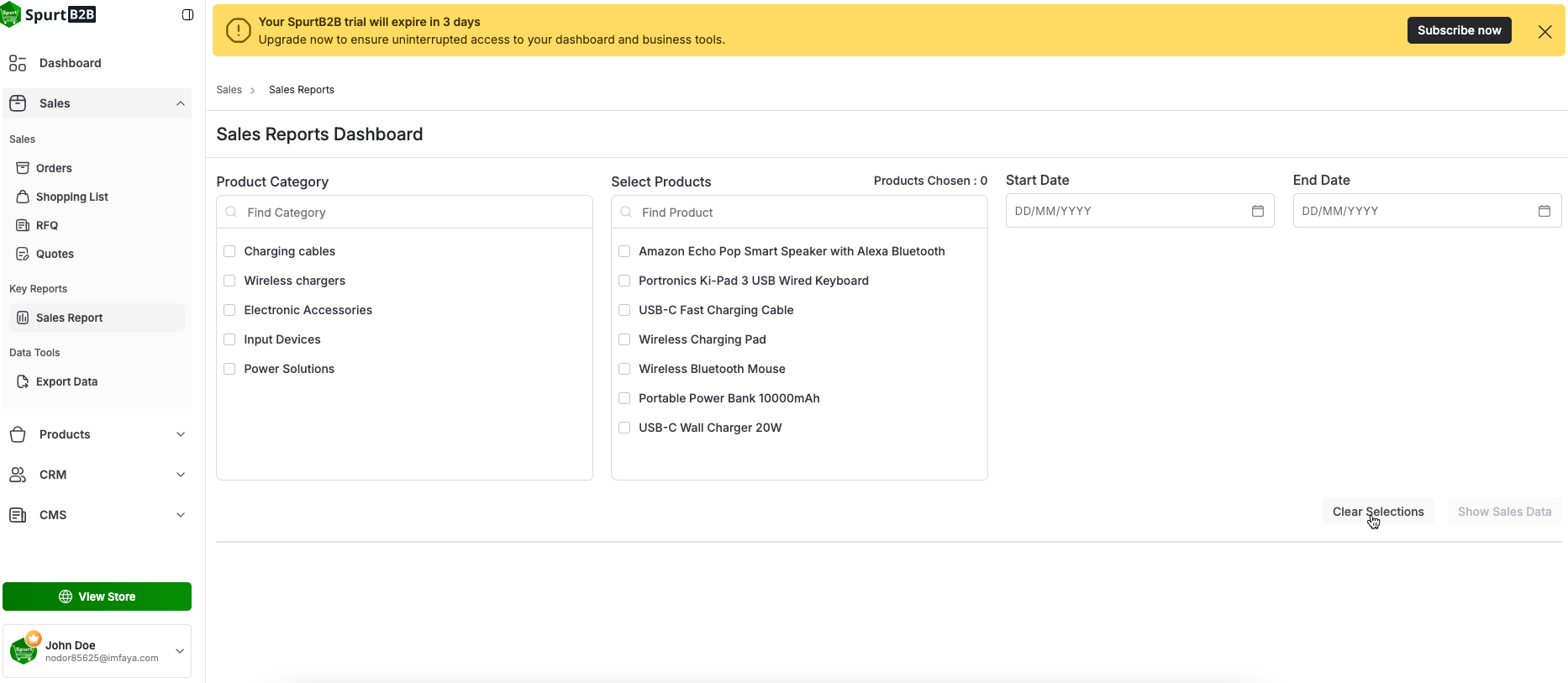 Sales Report screenshot 1