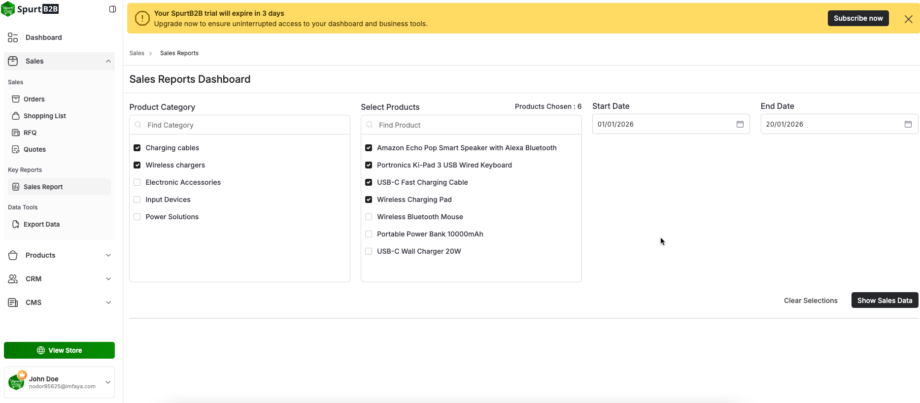 Sales Report screenshot 2