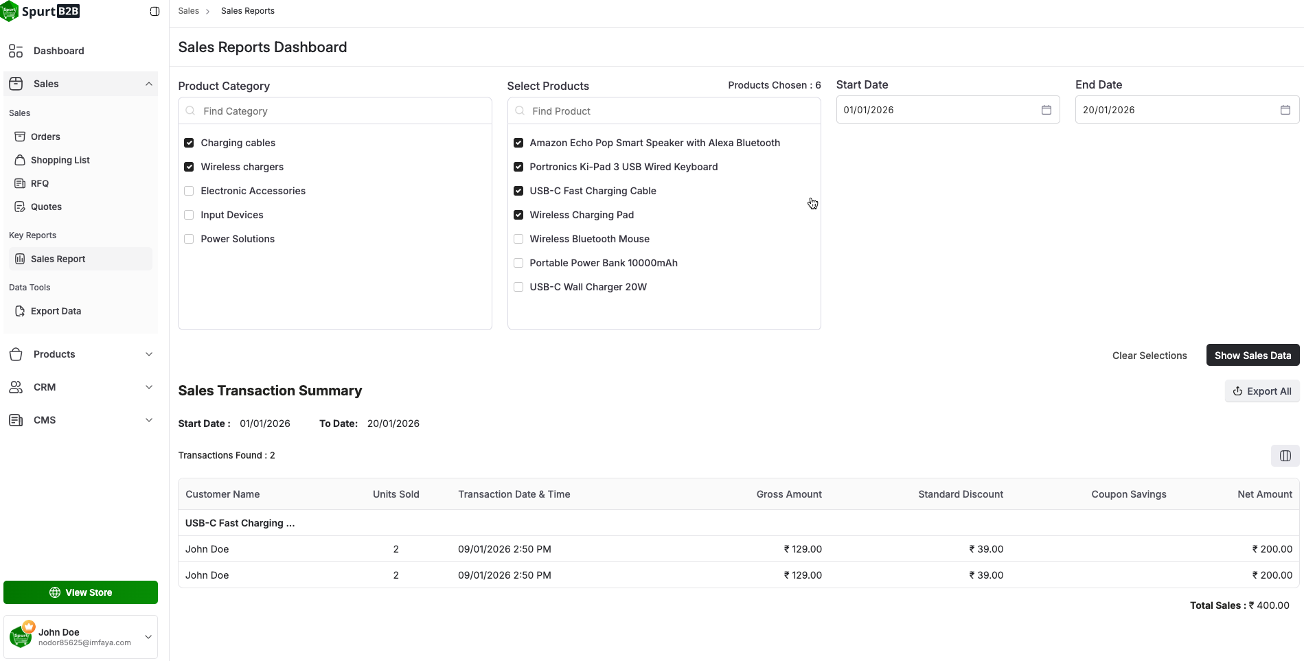 Sales Report screenshot 3
