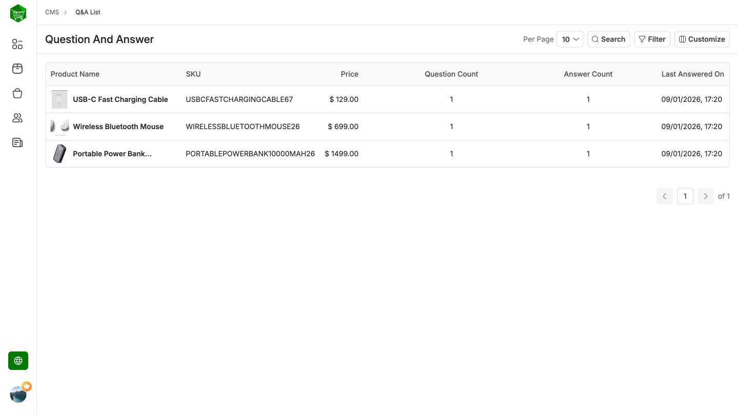 Product Q & A screenshot 1