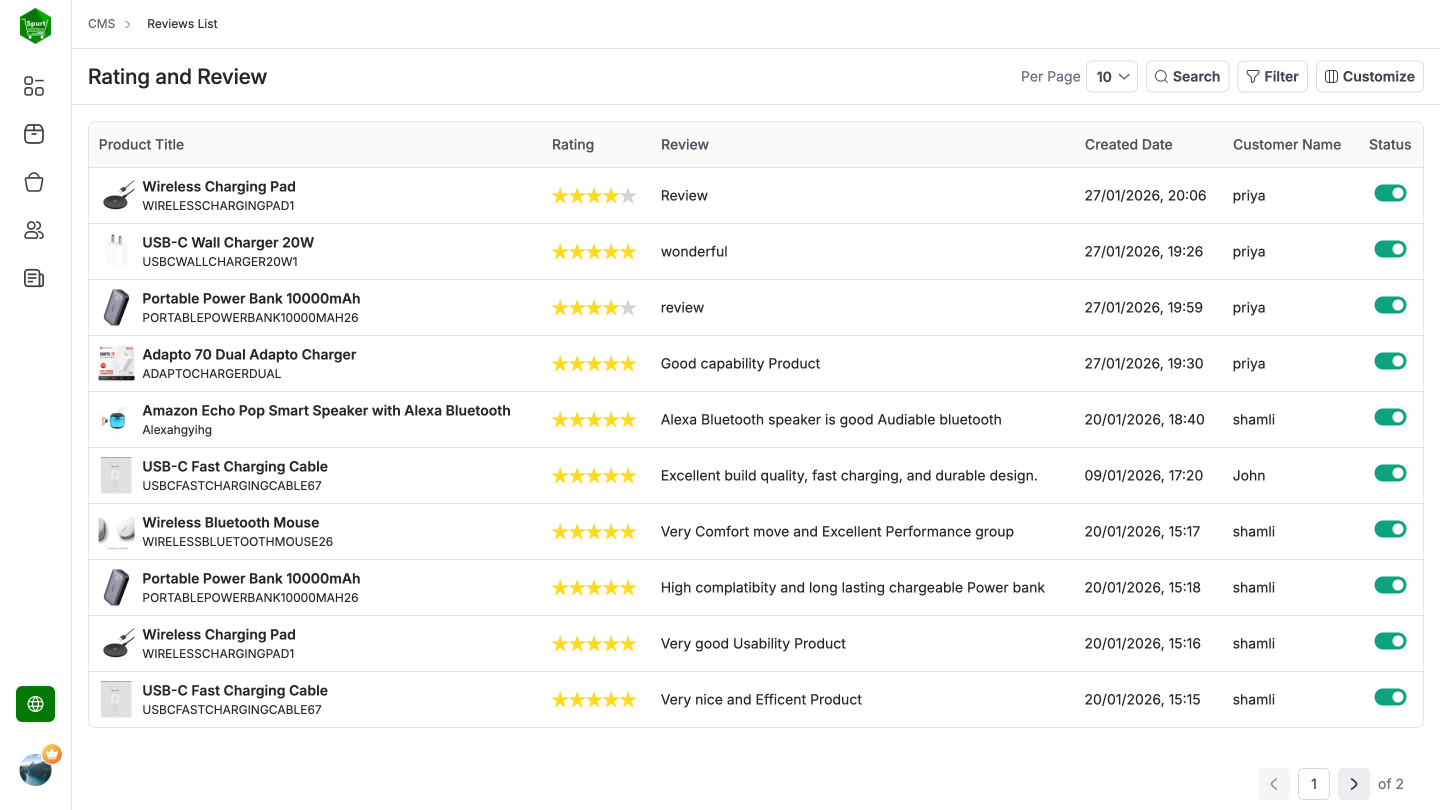 Product Reviews screenshot  1