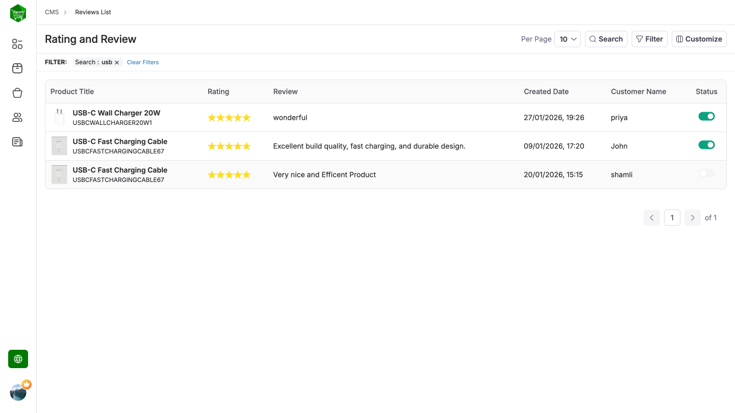 Product Reviews screenshot  3