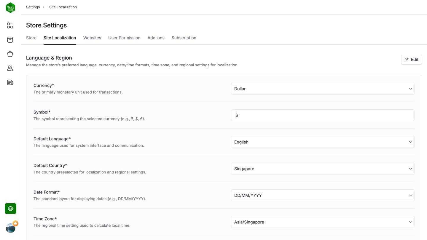 Store Settings screenshot 3